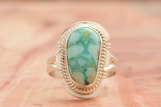 Genuine Kingman Turquoise Sterling Silver Ring